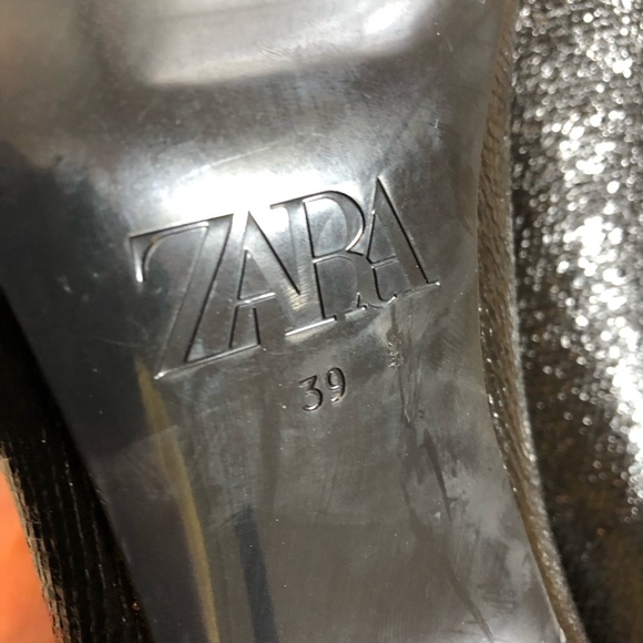 Zara Black Knee High Heeled Boots - Picture 10 of 17